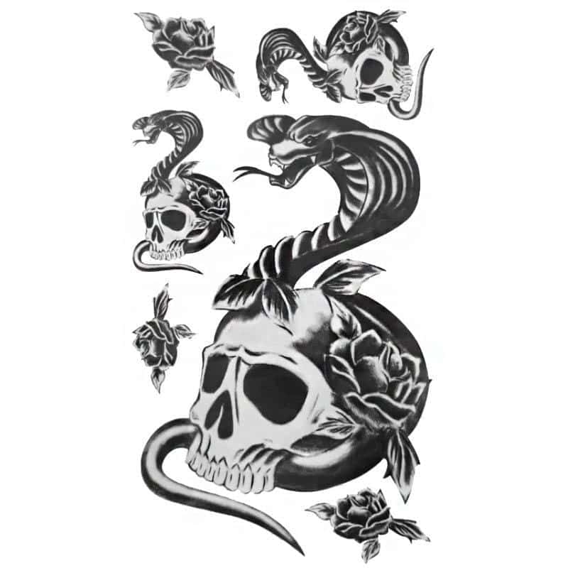Tatouage Serpent Crâne Cobra (Temporaire) – Image 2