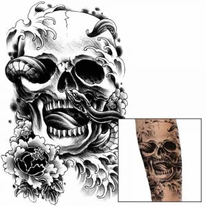 Tatouage Serpent Crâne (Temporaire)