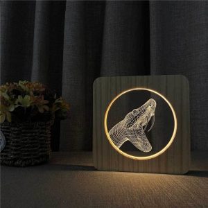 Lampe Serpent 3D Mamba (Bois)