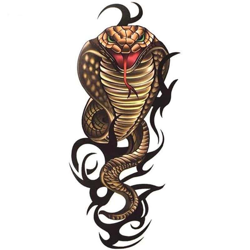 Tatouage Serpent Cobra Tribal (Temporaire) – Image 2
