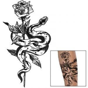 Tatouage Serpent La Rose (Temporaire)
