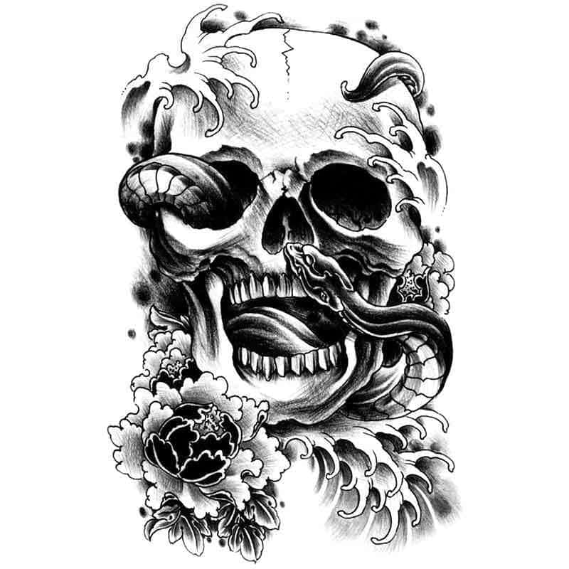 Tatouage Serpent Crâne (Temporaire) – Image 2