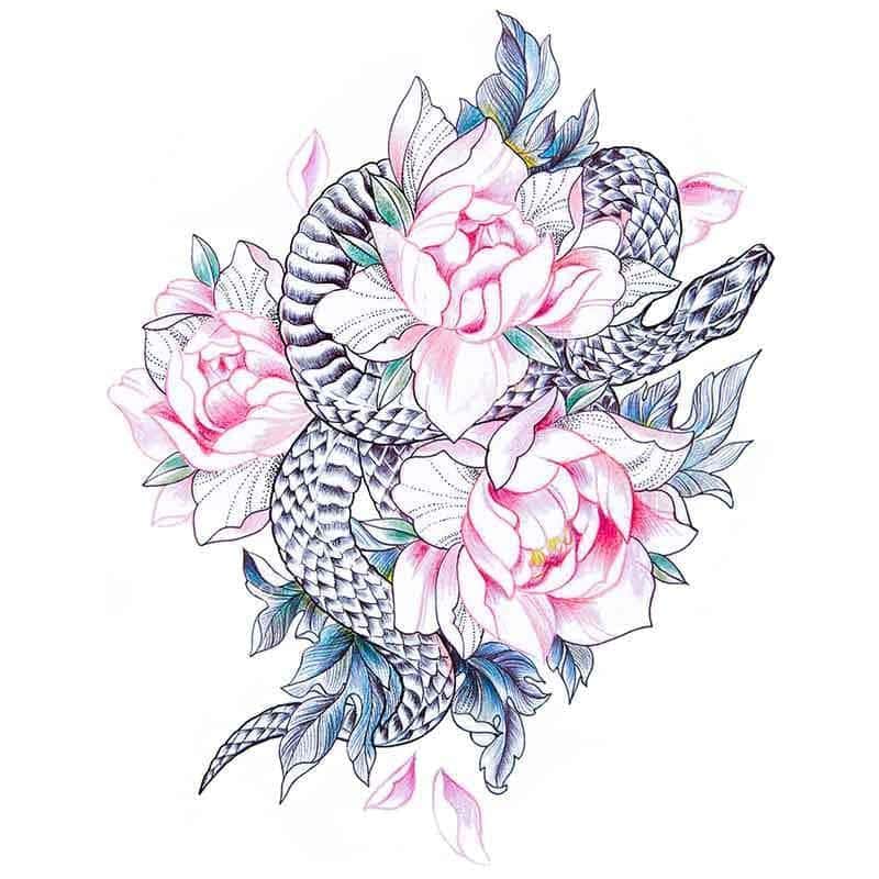 Tatouage Le Serpent Et Les Roses (Temporaire) – Image 2
