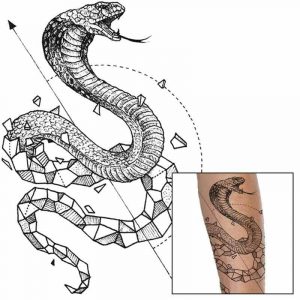 Tatouage Serpent Cobra De Roche (Temporaire)